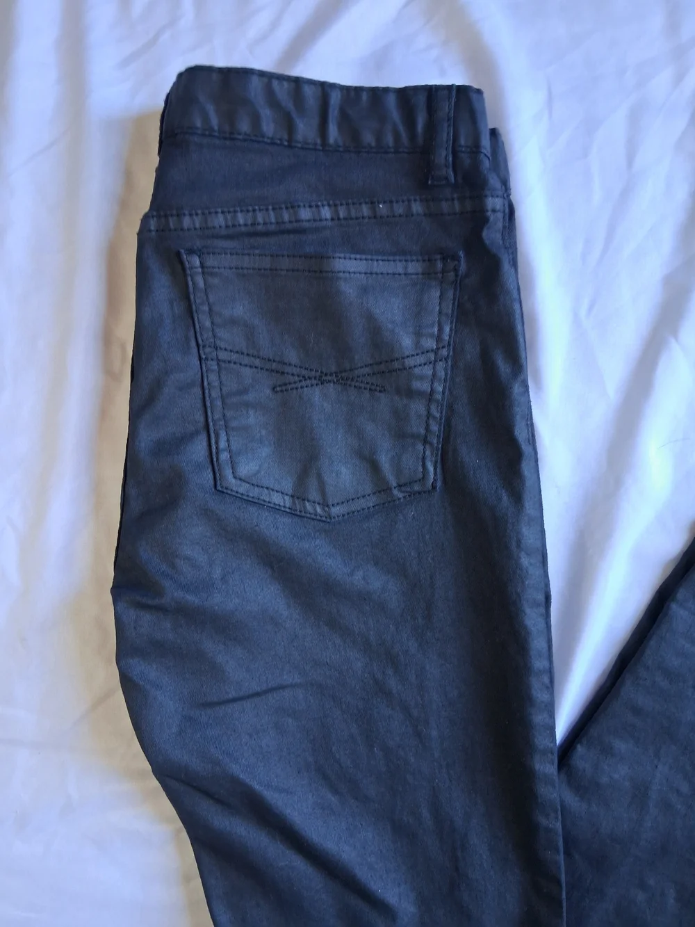 GAP Kids Skinny Jeans Black Size 16 Regular Coated Denim Edgy Chic